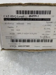 EGS 250PL-2-10-21-VAI/EQSD Humphrey Brass Control Valve