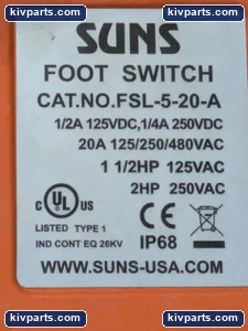 Suns FSL-5-20-A Heavy Duty Foot Switch – actual item, photo 2 of 4