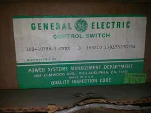 General Electric 16SB10 Cam Operated Control Switch