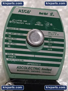 ASCO JKP8262G212 Red Hat II Brass Solenoid Valve – actual item, photo 4 of 5