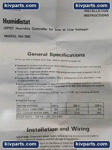 Nutone HU100 Humidity Control – actual item, photo 4 of 8
