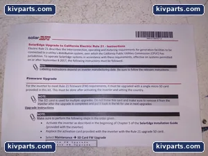 SolarEdge Rule 21 Firmware Upgrade Kit SD Card Inverter California Compliance – actual item, photo 2 of 4
