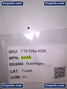 Bussmann KAA8 Fuse – actual item, photo 2 of 3