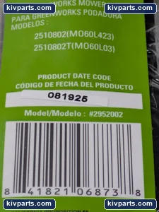 2952002 Greenworks Mower Accessories – actual item, photo 4 of 5