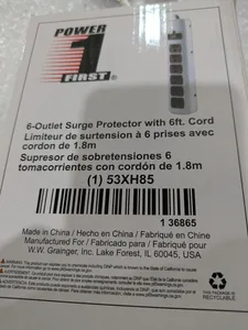 Power First 53XH85 Outlet Strip 6 Outlet