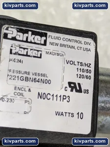 Parker 7221GBN64N00 Brass Solenoid Valve – actual item, photo 2 of 4