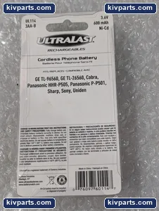 UL1143AA-B 600 MAH Codeless Phone Battery – actual item, photo 3 of 4