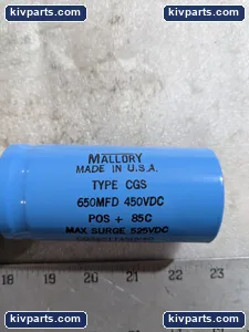 Cornell Dubilier CGS651T450V4C Aluminum Electrolytic Capacitor – actual item, photo 2 of 7