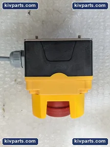 Emergency Stop Push Button Station Yellow Enclosure Red Mushroom Twist Release – actual item, photo 3 of 6