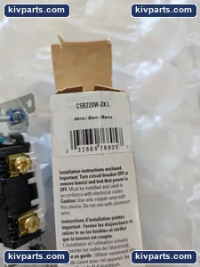 Eaton CSB220W-BX-L White Toggle Switch – actual item, photo 4 of 5
