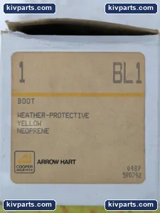 Arrow Hart BL1 Boot Yellow Neoprene Plug Cover – actual item, photo 2 of 8