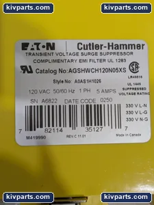 Cutler-Hammer AGSHWCH120N05XS Surge Suppressor EMI Filter – actual item, photo 3 of 8