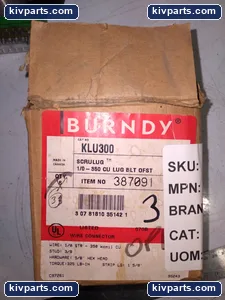 Burndy KLU300 1/0-350 CU Lug – actual item, photo 4 of 5