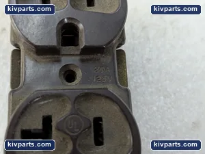 Duplex Receptacle 20A 125V NEMA 5-20R Fed Spec WC 596 Brown Electrical Outlet – actual item, photo 2 of 4