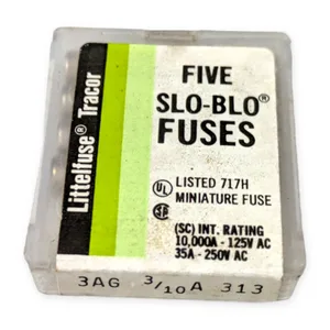 Littelfuse 313 Glass Five Slo-Blo Fuses