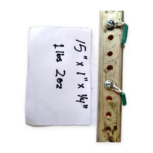 Brass Ground Bus Bar 15 x 1 x 1/4 Inch Drilled Grounding Strip Electrical Panel