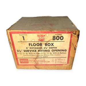NNB Floor Box 4" Octagon 21/8 Depth 21/4" Service Fitting Opening 800 Number
