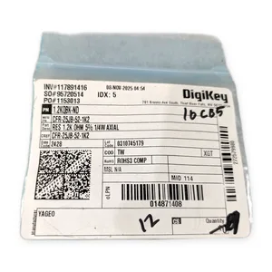 Yageo CFR-25JB-52-1K2 Axial Carbon Film Resistor PCB