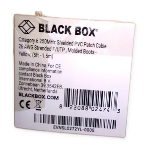 Black Box EVNSL0272YL-0005 CAT6 Shielded Patch Cable