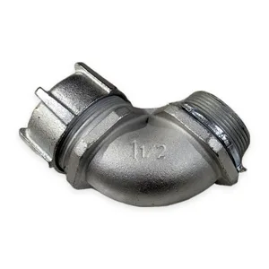 90 Degree Liquidtight Flexible Conduit Connector 1-1/2 Zinc Plated Insulated – actual item, photo 1 of 5