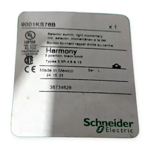 Schneider Electric 9001KS76B Switch 3 Position Black Knob