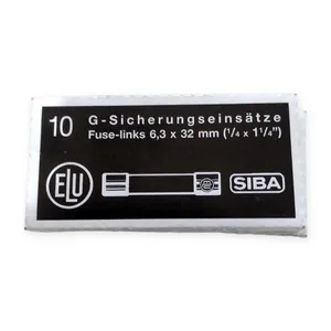 SIBA G-Type Fuse Links 700 VAC – 6.3 × 32 mm, Pack of 10 (G-Fuses) – actual item, photo 1 of 3