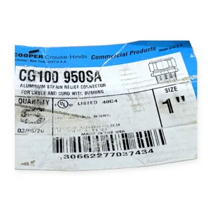 Cooper CG100 Aluminum Strain Relief Cord – actual item, photo 1 of 5