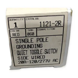 Leviton Grounding Red Toggle Switch