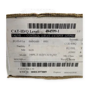 EGS 250PL-2-10-21-VAI/EQSD Humphrey Brass Control Valve