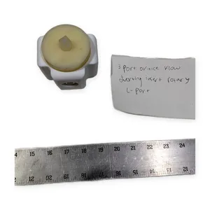 3 PORT FLOW DIVERTING INSERT ROTARY L PORT TEFFLON CHEMICAL FLOW CONTROL VALVE – actual item, photo 1 of 5