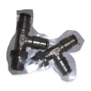 Stainless Steel Push to Connect Swivel Branch Tee Fitting Lot of 2 Pneumatic