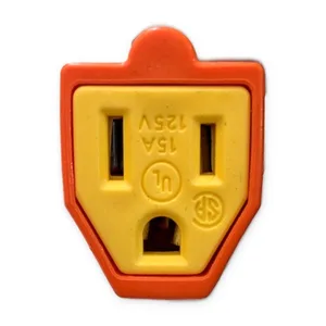 15A 125V Orange - 3 Wire Grounded Thermoplastic Outlet with Screw Terminal Conne