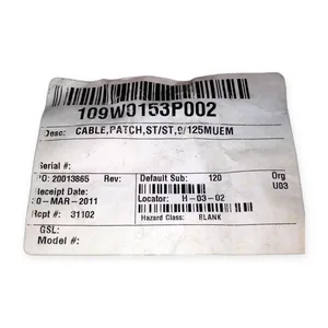 General Electric 109W0153P002 Fiber Optic Patch Cable