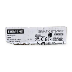 Siemens 6ES7193-6BP20-0DA0 SIMATIC BaseUnit Type A0 PLC