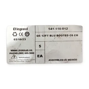 Legrand 541-110-012 Quick Set Blue Booted Cat6 Cable