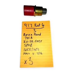 Rasco 701A Pendant Fire Sprinkler Head 165F 74C ZX-SR-INST 7/16 Orifice Brass