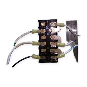 High Power Barrier Terminal Strip Block 6 Position Pre-Wired Dual Row Connector
