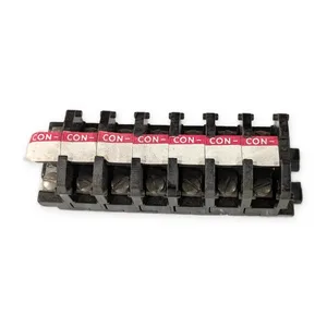 6 Position Barrier Terminal Block Strip Black CON Markings Industrial Control
