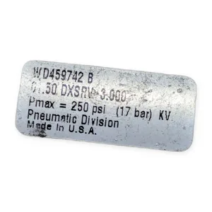 Parker WD459742 DXSRV 3.000 Pneumatic Cylinder