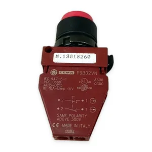 General Electric AC15-DC13 Red Extended Pushbutton