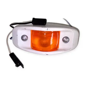 Amber Turn Signal Marker Clearance Light White Housing Truck Trailer Side Lamp