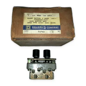 Square D 9001 UO-1 Blank Button 5 Speed Push Button