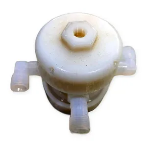 846 White Plastic 3-Port Inline Fluid Housing Hex Top Port Chemical Industrial