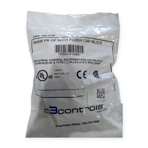 C3 CONTROLS, PBO-FCBK, 30MM PB OP WITH FLUSH BLACK CAP – actual item, photo 1 of 3