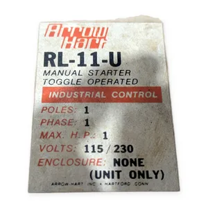 Arrow Hart RL-11-U Load Limit Wall Switch