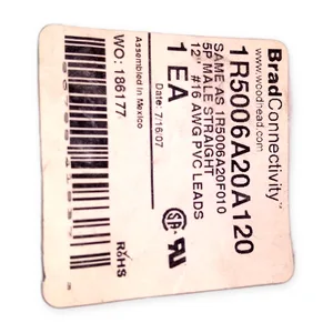 Brad 1R5006A20A120 Male Straight Receptacle