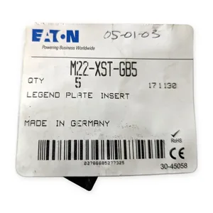 Eaton M22-XST-GB5 Plate Insert Modular Pushbutton