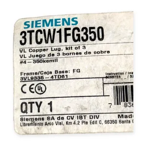 Siemens 3TCW1FG350 VL Copper Lug