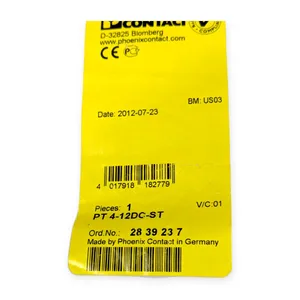 Phoenix Contact 4-12DC-ST PT 2839237 Surge Protection Plug