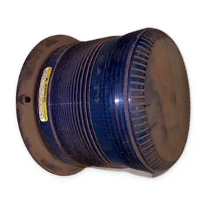 ECCO 6550B Blue Strobe Beacon Light Low Profile 3 Bolt Mount 12-48VDC Warning